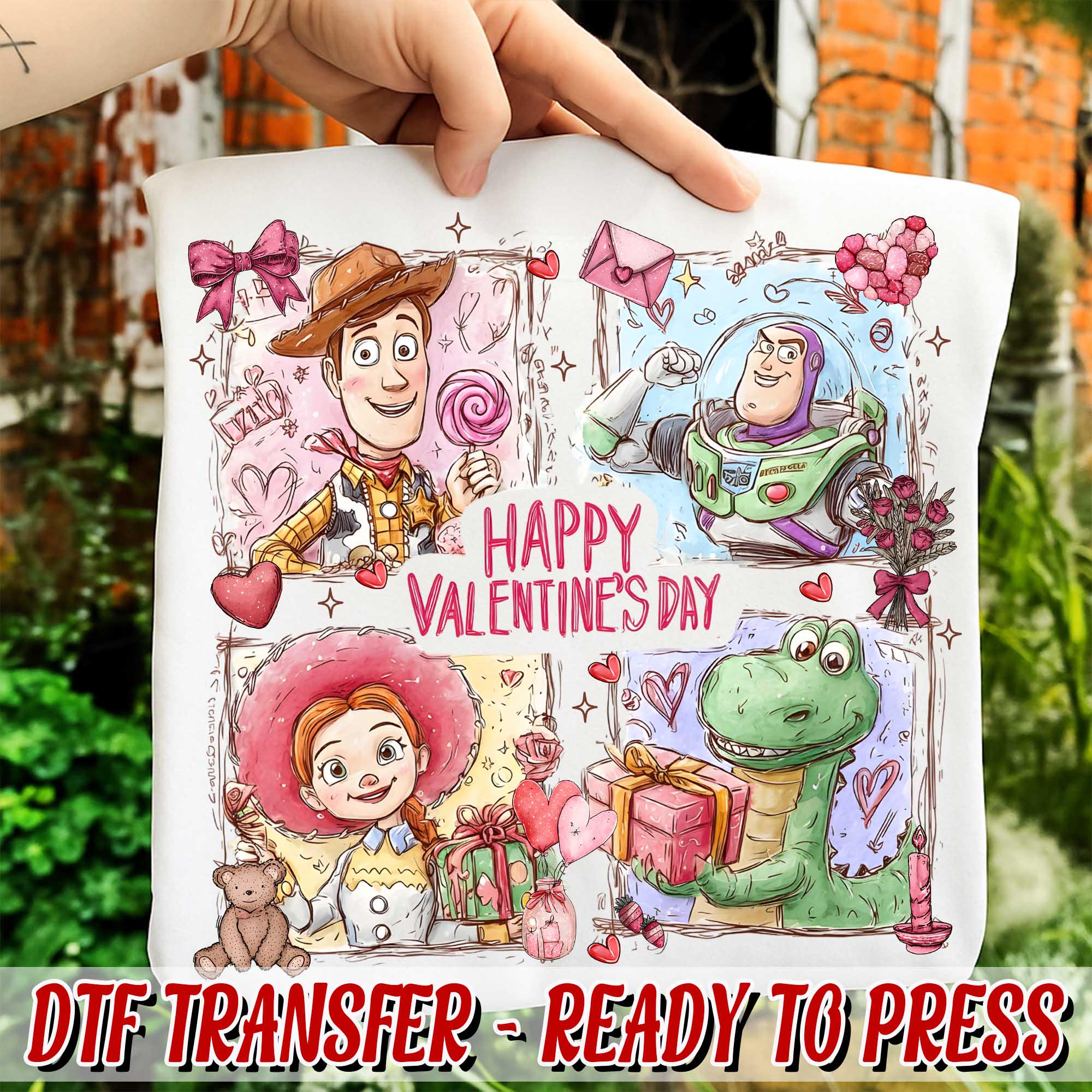 Happy Valentine's Day Ready to Press, Toys Valentine DTF Transfer ...