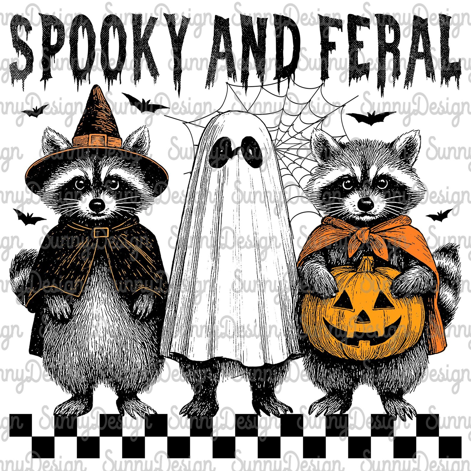 Spooky and Feral Png, Halloween Raccoon Png, Creepy Cute Raccoon Ghost ...