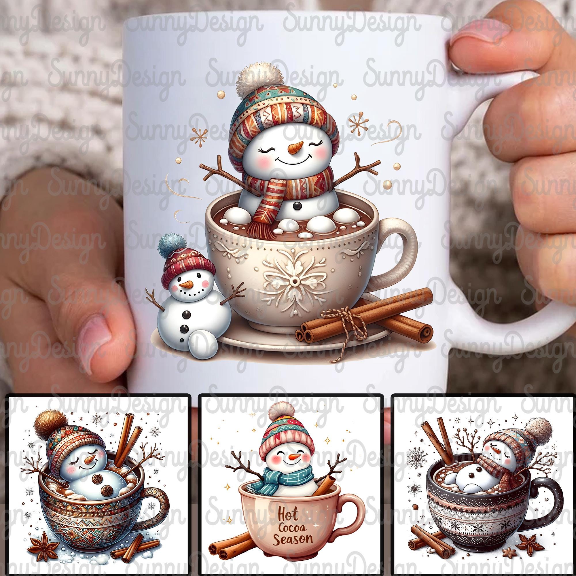 Lesser & Pavey Tazza Natalizia Bianca 300ml – Design UK Con Babbo Natale E Pupazzo Di Neve, Regalo Di Natale - 2