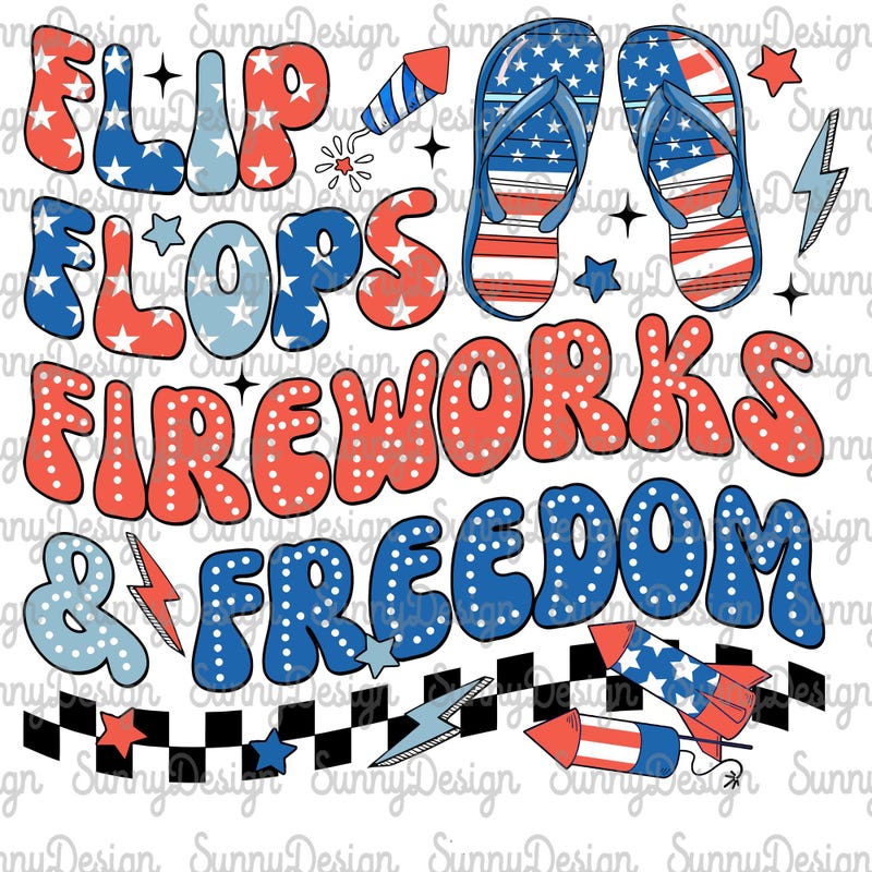 Patriotic Flip Flops - Etsy