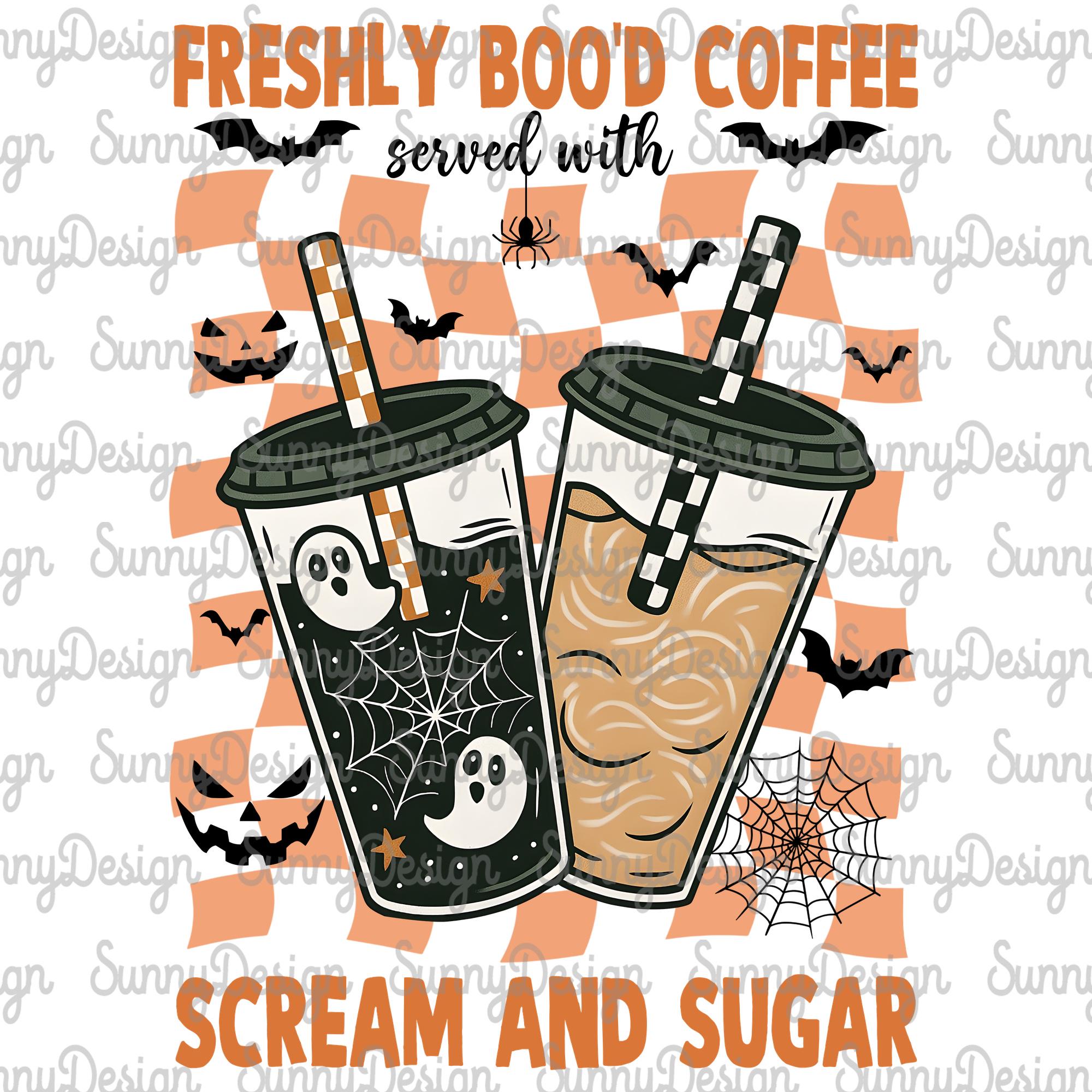 Freshly Boo'd Coffee Png, Halloween Coffee Png, Trendy Halloween Png, Spooky Season, Spooky Halloween Coffee Art, Cute Ghost, Digital File