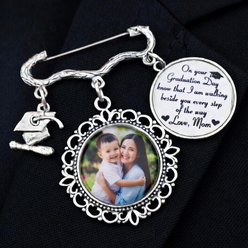 Graduation Memorial Charm Pin, Graduation Memorial Photo Lapel Pin ...