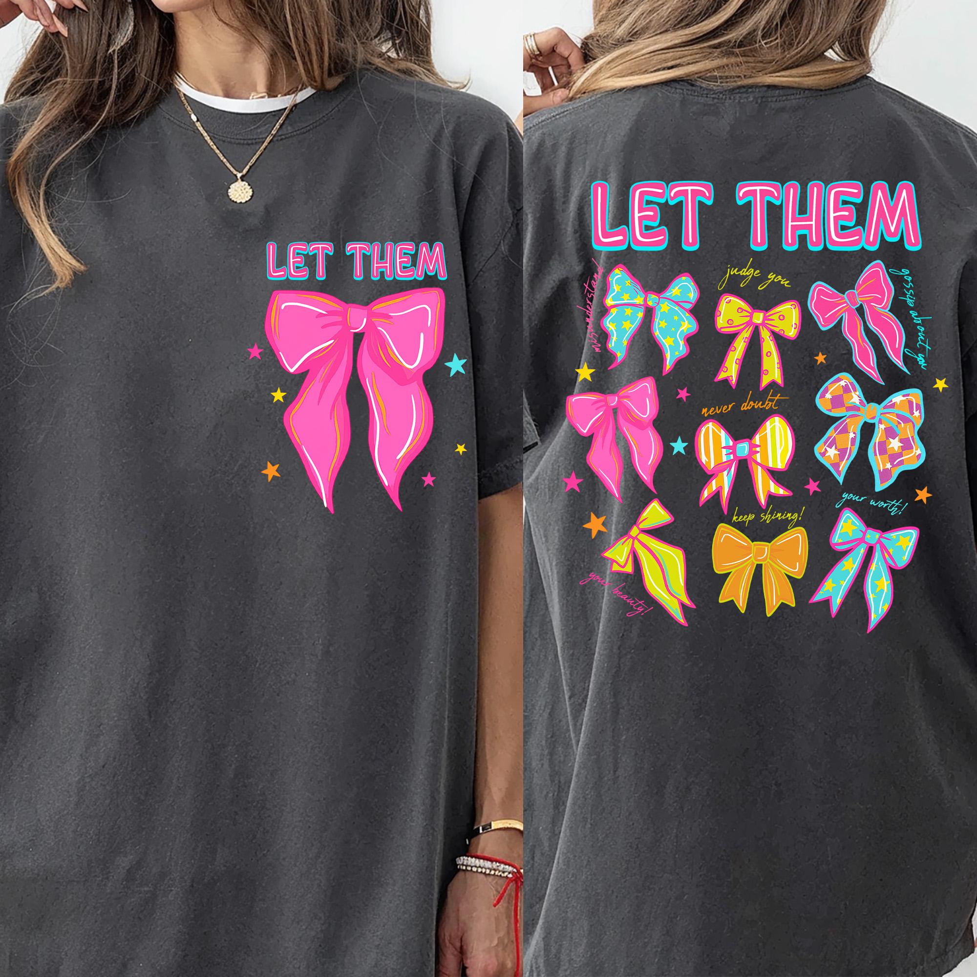 Let Them Coquette Bow Png Bundle, Keep Shining Png, Neon Inspirational Png,Mental Health Matters, Checkered Png,Self Love Png, Girl Pink Bow