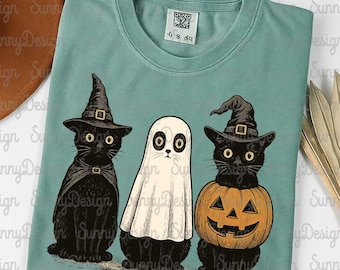 Boo Ghost Black Cat Png, Black Cat Pumpkin Png, Retro Halloween Png, Halloween Cat Mama Shirt, Gothic Png, Witch Png, Ghost Cat Sublimation
