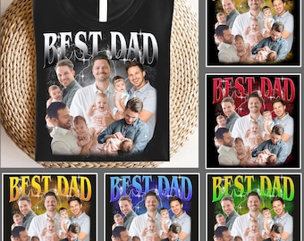 Best Dad Canva bearbeitbare Vorlage, Vatertag Bootleg Rap T-Shirt, Dad Bootleg Shirt Designs, 90er Jahre Tshirt Custom Bootleg Canva Vorlage