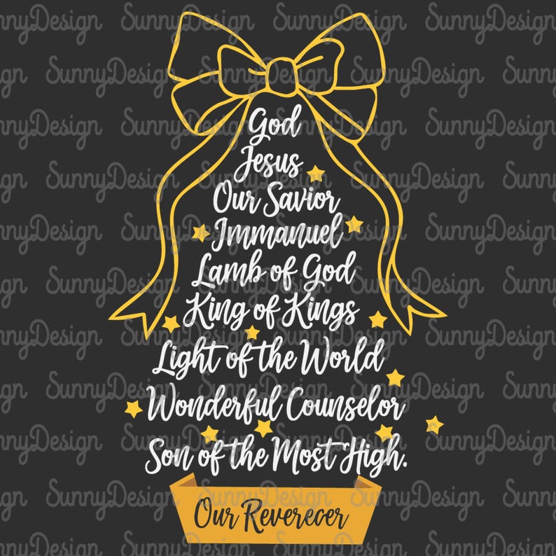 Immanuel Graphics Christmas Tree Coquette Bow Svg, Jesus Christmas Svg, Holiday Season ...