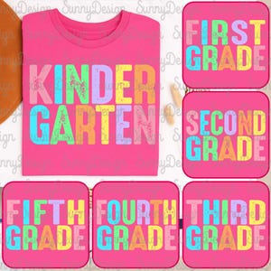 Preppy Back To School Png Bundle, 1st/2nd/3rd Grade Png, First Day Of School, Preppy Teacher, Bright Teacher Shirt Png, Kindergarten Png