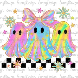 Fantasma con vibrazioni spettrali PNG, Coquette Halloween Neon PNG, Design spettrale preppy di Halloween, Fantasma carino PNG, Fantasma femminile PNG, Design a scacchi