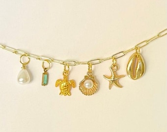 Custom Charm Bracelet - 18K Gold Plated - Gift for Her