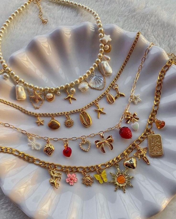 Custom Charm Necklace - pick your own charms and chain - Gold - Silver - Choose Your Charms - charm bar - build your own