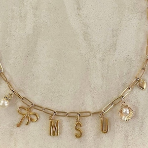 Custom University Charm Necklace: College Apparel, MSU, UofM