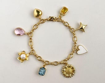 Custom Charm Bracelet: Pick Your Charms, Gold & Silver