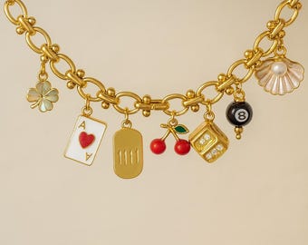 CUSTOM CHARM BRACELET - 18K Gold Plated - Waterproof