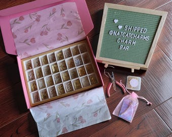 DIY Charm Bar Kit: Custom Jewelry Making Party - Includes Charms & Supplies