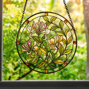 Bleeding Heart Stained Glass Suncatcher, Floral Window Hanging Decor, Botanical Suncatcher Ornament, Garden Lover Gift, Housewarming Present Style-1