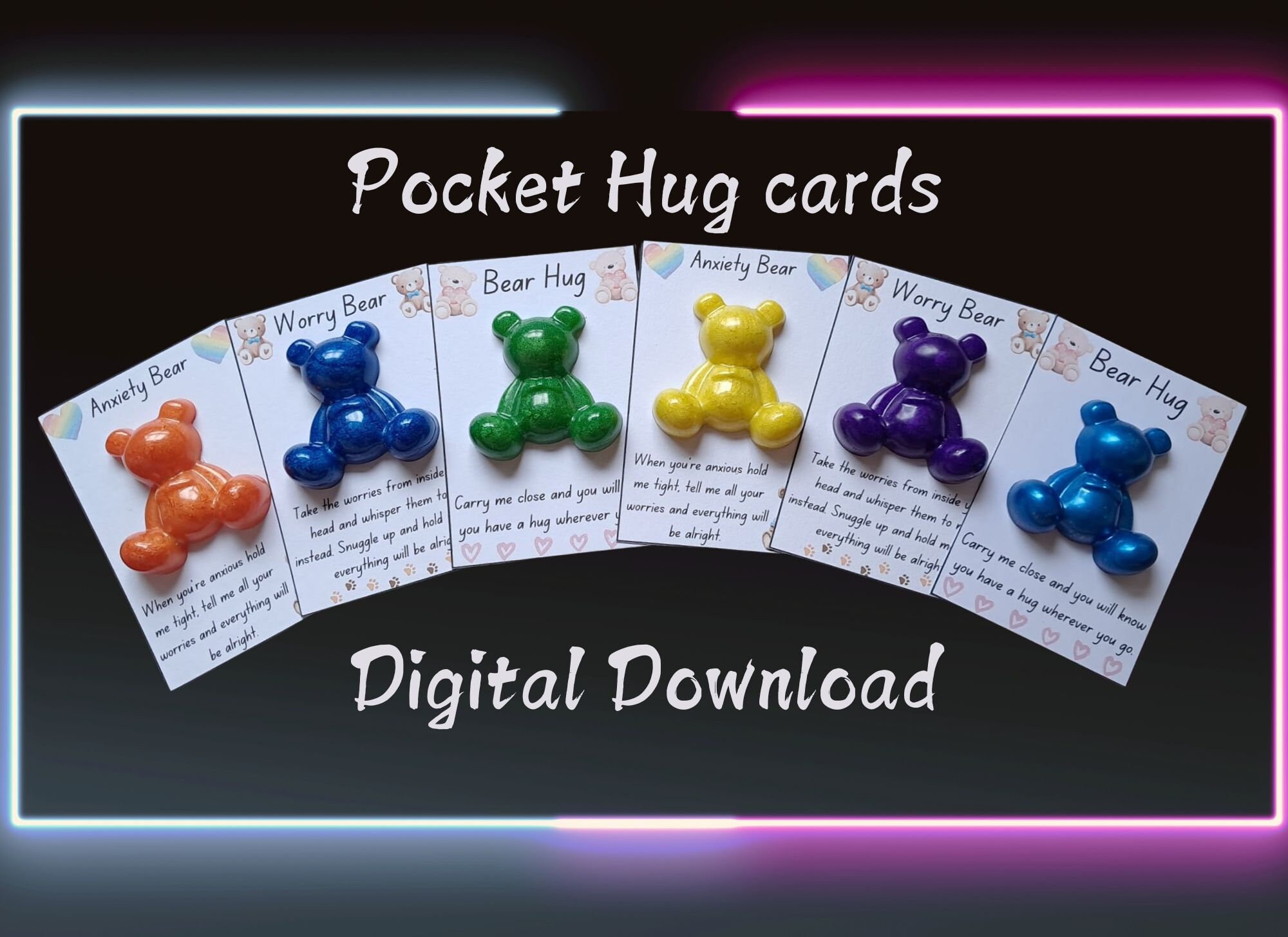 4 PDF Files Instant Download: Printable Pocket Cards 11 Designs ...