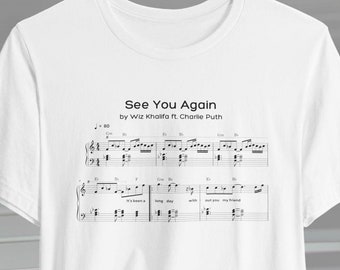 See You Again | Wiz Khalifa | Piano Sheet | Unisex Jersey Short Sleeve Tee