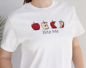 Bite Me Funny Tee | Apple | Unisex Jersey Short Sleeve Tee
