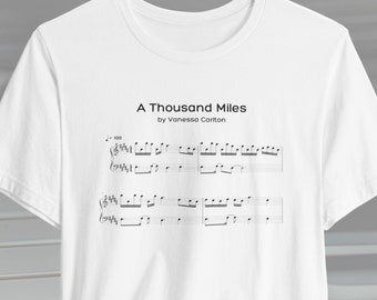 A Thousand Miles | Vanessa Carlton | Piano Sheet | Unisex Jersey Short Sleeve Tee