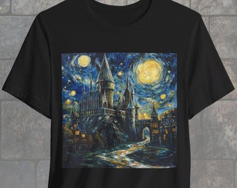 Hogwarts by Van Gogh | Unisex Jersey Short Sleeve Tee