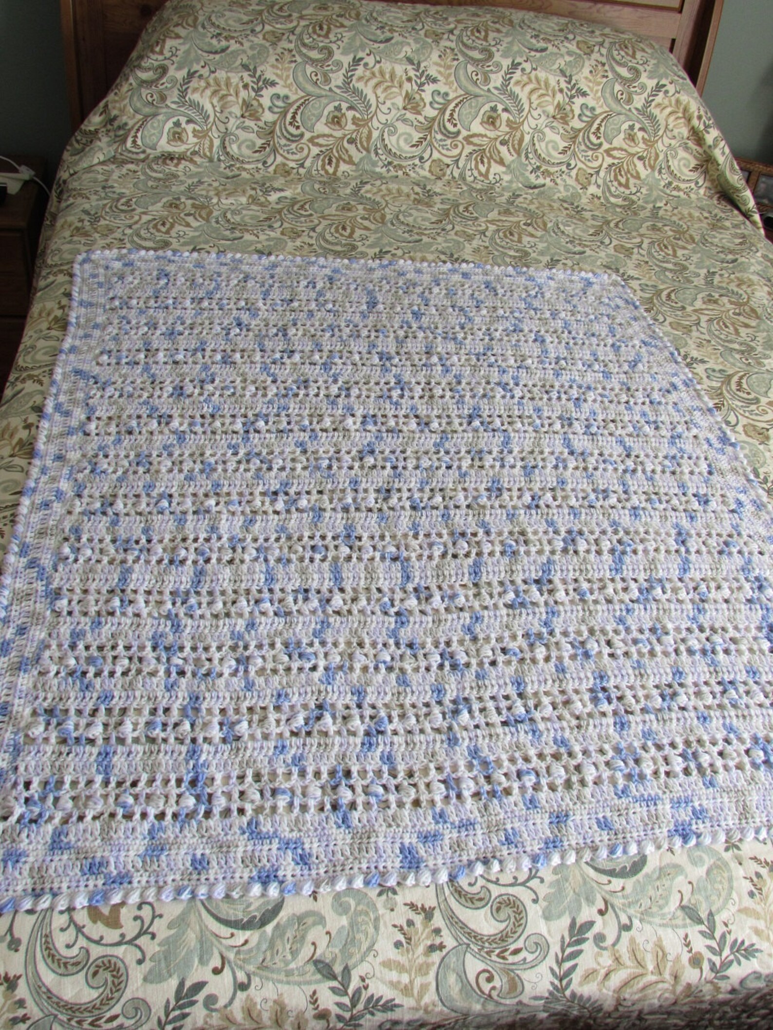 PUFF STITCH AFGHAN Baby Blanket 38 X 44 Inches Etsy