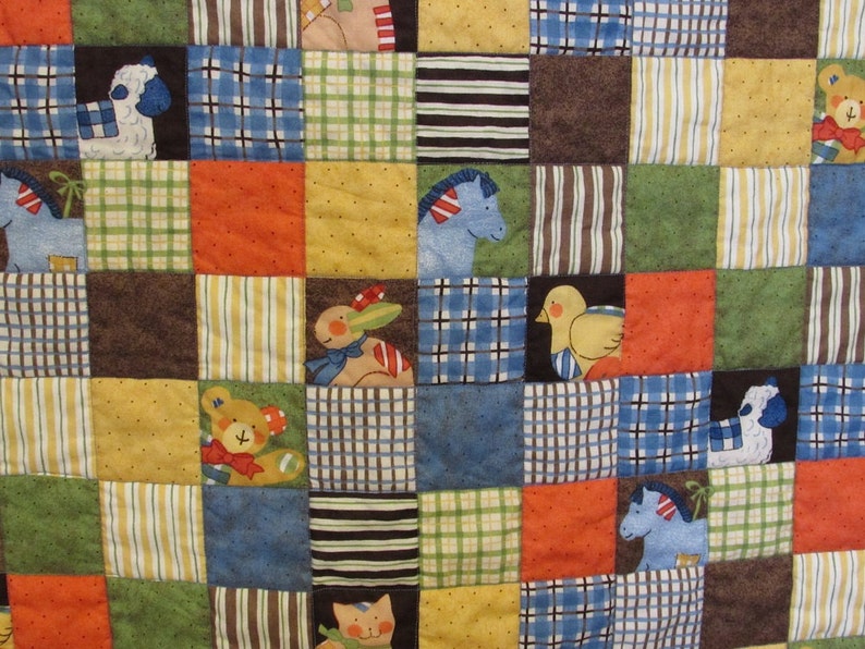 TOY BOX PATCHES Crib Size Quilt Etsy