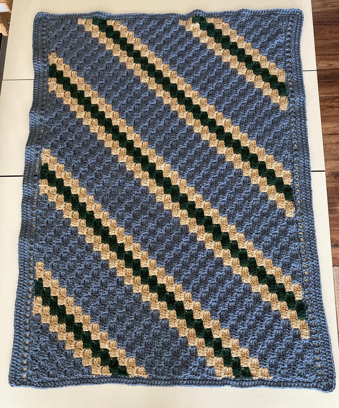 DIAGONAL STRIPE CROCHETED Throw, 30 X 41 Inches - Etsy