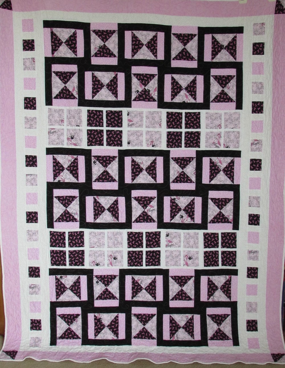 PINK RIBBON BOWTIES Quilt, 58 X 74 Inches - Etsy