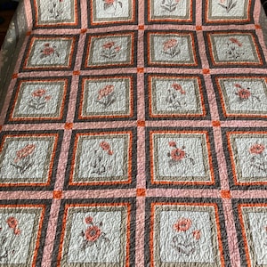 POPPIES and SUCH, Queen or Full size quilt, 74 x 88