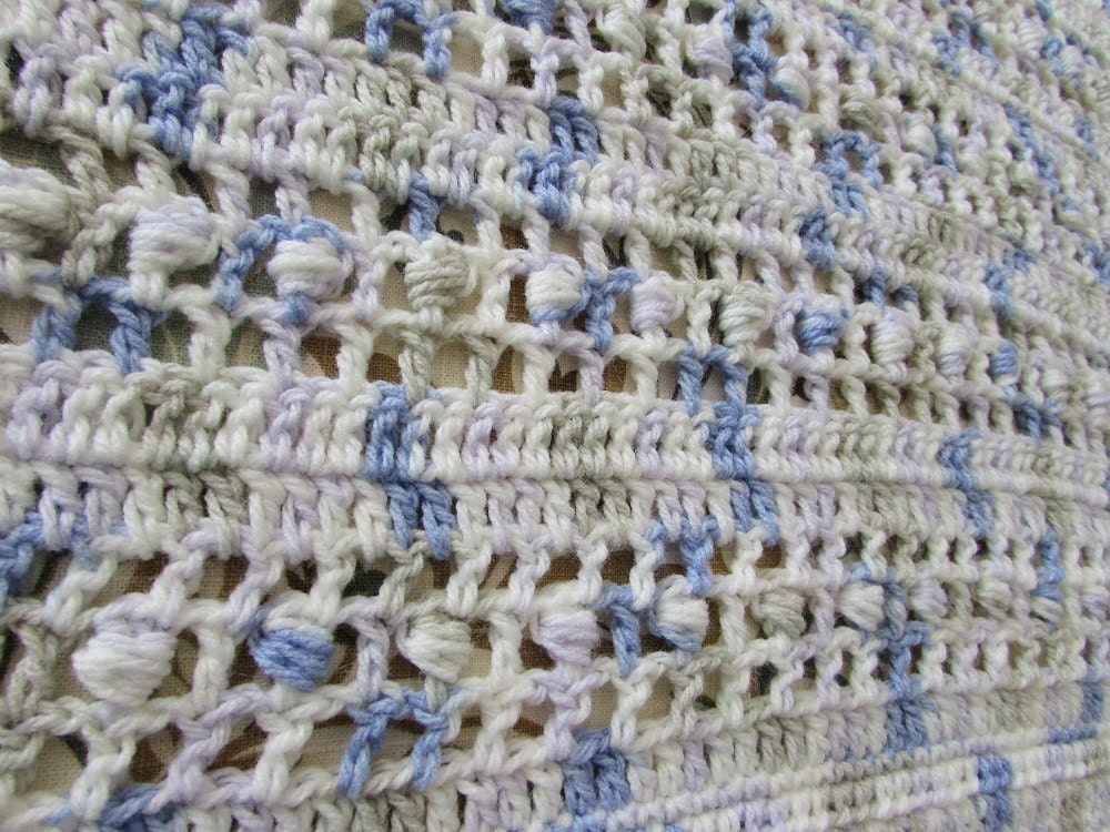 PUFF STITCH AFGHAN Baby Blanket 38 X 44 Inches Etsy