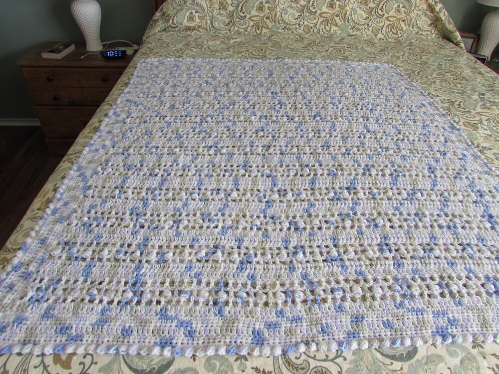 PUFF STITCH AFGHAN Baby Blanket 38 X 44 Inches Etsy