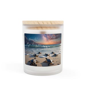 Sea Turtle Candle with Scripture Christian Candle Gift