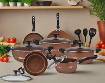 Non-stick köksset 15 delar nytt köksredskapsset