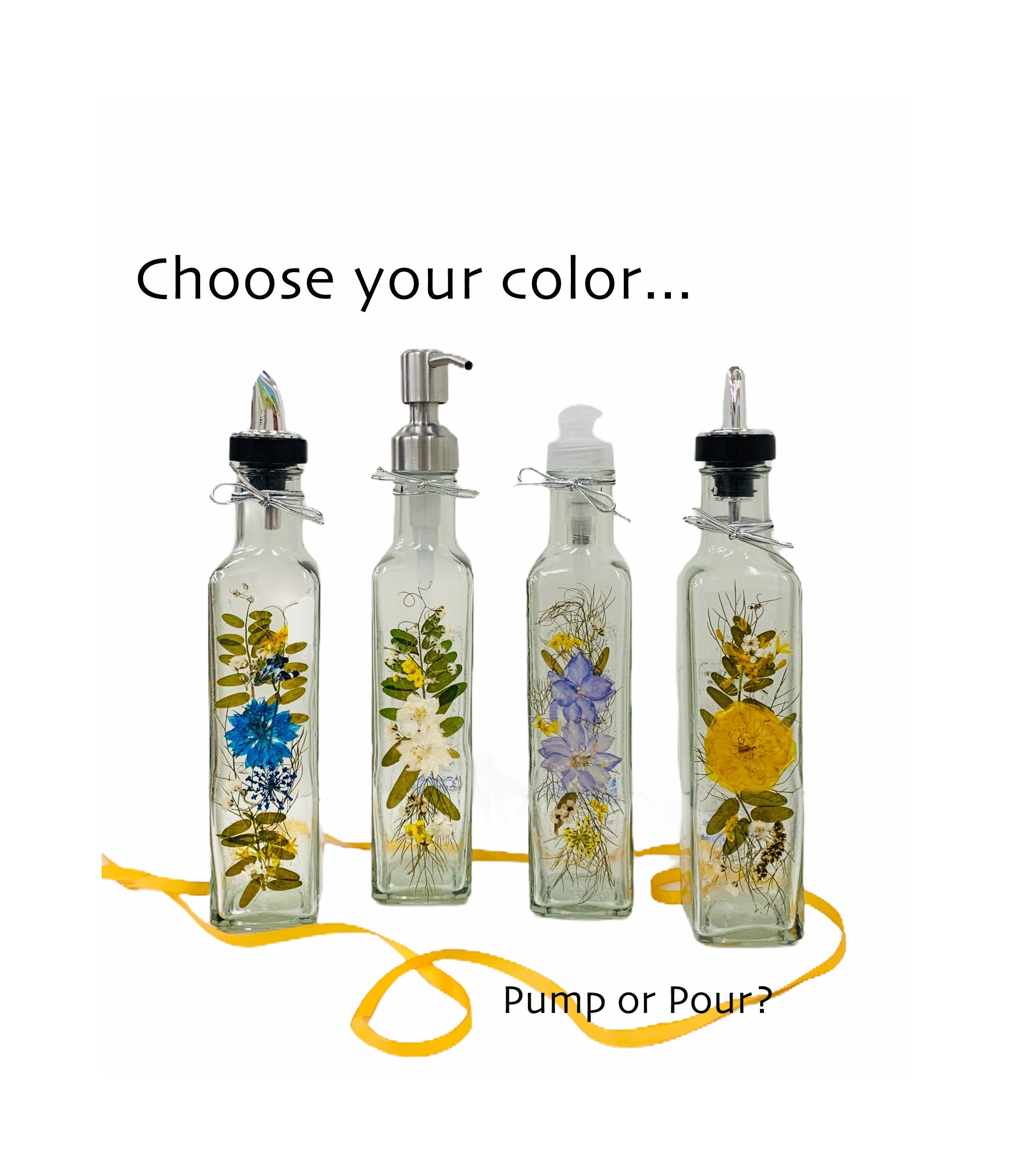 Choose your Color Pressed Flower 8.5 oz Quadra Pump or Pour, Lotion D…