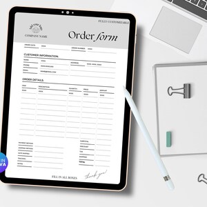 Customizable Order Form Template | Professional and Easy-to-Use | Ideal for Small Businesses & Freelancers | Instant Download