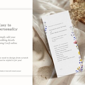 Easy to personalise wedding program using the Corjl editor