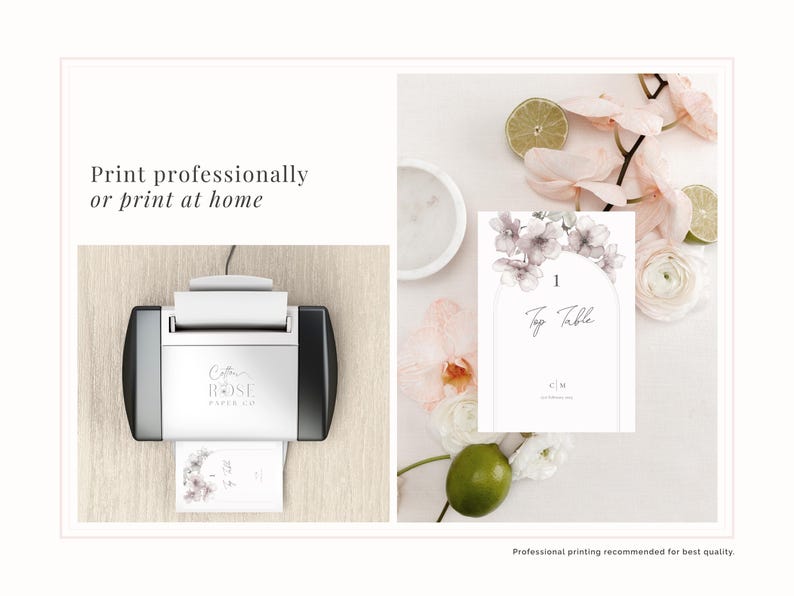 Cherry blossom wedding top table sign - easy to print at home using your home printer