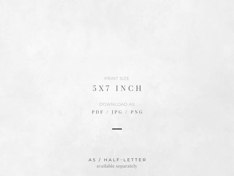 Print size: 5x7 inch, download as a JPG, PDF of PNG. A5 and half-letter versions also available in our store