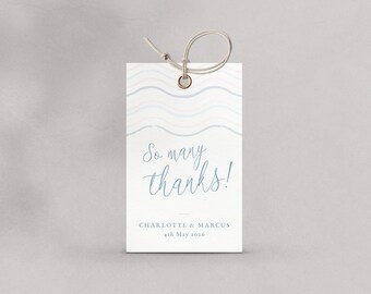 Abstract Pastel Wave Wedding Favor Tag Template: Printable Gift Tag, Editable Online | CR109