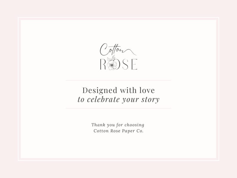 Thank you for choosing Cotton Rose Paper Co