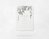 La Scorza Lemon Save the Date – 5x7 Editable Wedding Template