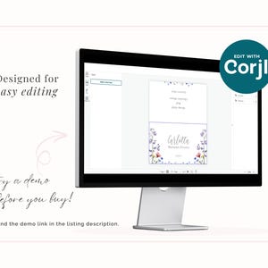 Use the Corjl editor to edit your place cards - try a demo before purchase