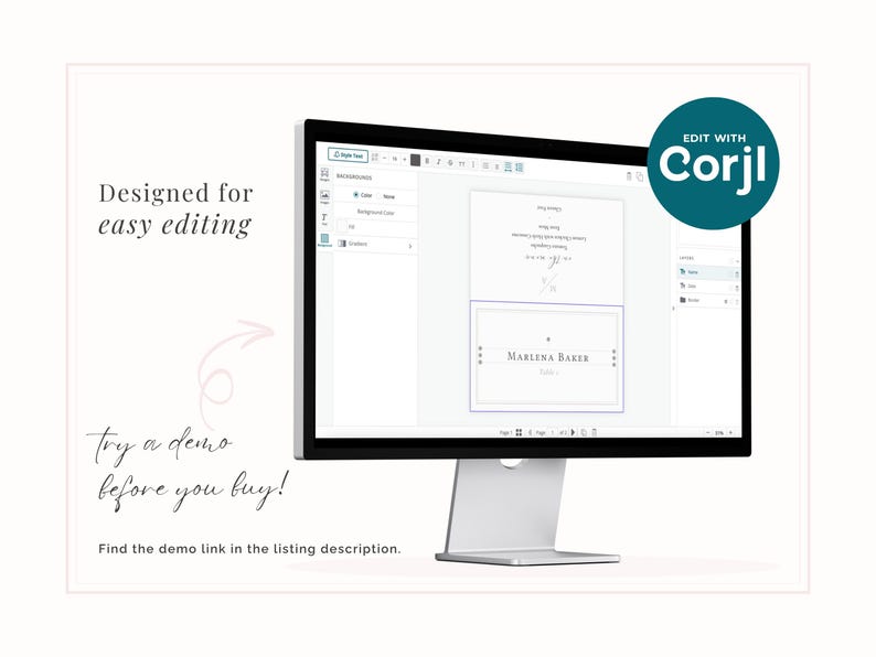 Designed for easy editing using Corjl