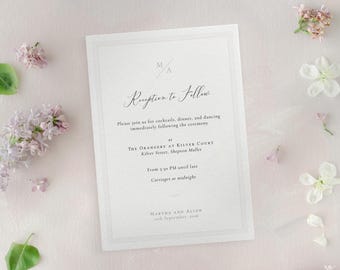 Wedding Reception Card Template: Classic Neutral Design (4x6 & A6 Digital Download) | CR104