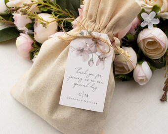 Modèle d'étiquettes de cadeaux de mariage fleurs de cerisier : étiquettes cadeaux Sakura modifiables (téléchargement numérique) | CR111