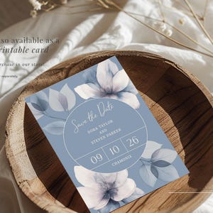 Printable save the date card available in the Ethereal Bloom collection by Cotton Rose Paper Co. Visit our Etsy store to see the range