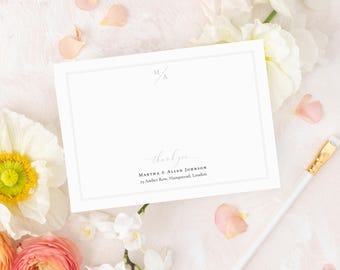 Minimalist Wedding Thank You Card Template: A6 & 4x6” Editable Correspondence-Style Design | CR104