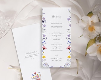 Wildflower Wedding Menu Template: Botanical Garden Design, Edit Online | CR102