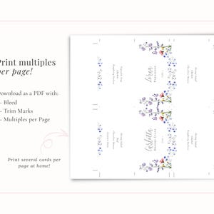 Print multiple place cards per page when printing at home