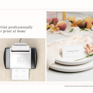 Printable wedding place card - print out professionally or print at home using your home printer.